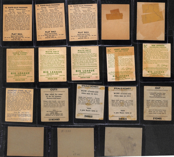 Lot of (18) Mostly PR-GD Quality 1930s-40s Baseball Cards Inc. Play Ball, Batter's Up, and Goudey Cards